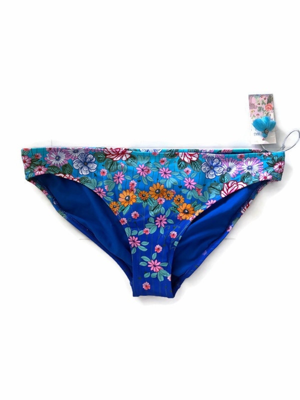 JOHNNY WAS Color Blast Hipster Bikini Bottom Blue Floral Swim Beach Women’s XXL
